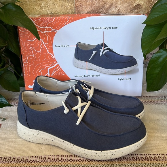 NEW Women’s JSport Slip-On Wenden Style Loafer Navy Blue Lace Up Shoes, Size 8 - Picture 1 of 15